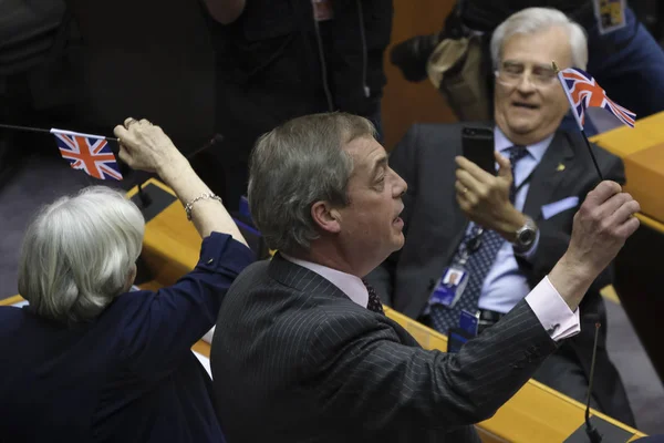 EU Parliament plenary session on Brexit — 스톡 사진