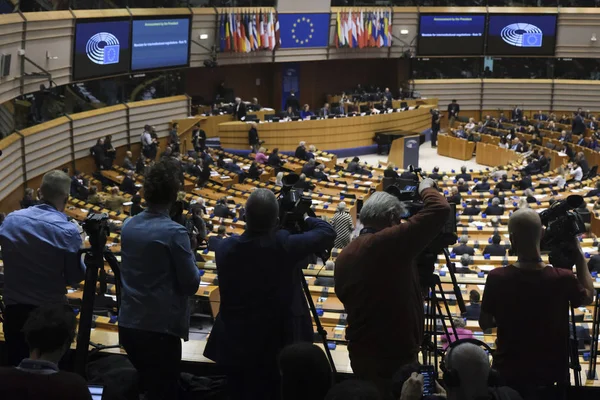 EU Parliament plenary session on Brexit — 스톡 사진