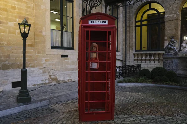 British Telephone Booth Displayed Celebration Friendship Belgium Britain Brussels Grand — Stock Photo, Image