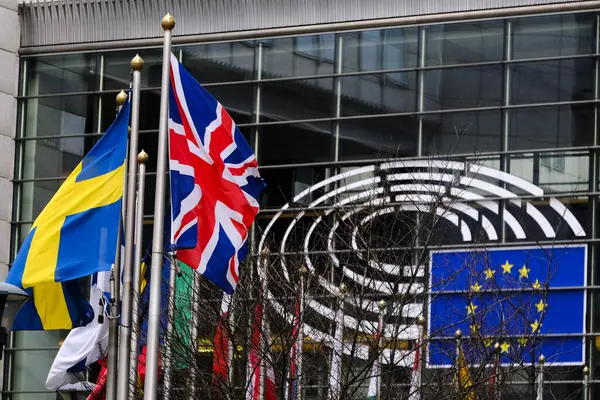 Bryssel Belgien Januari 2020 Förenade Kungarikets Nationella Flagga Union Jack — Stockfoto