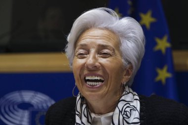 European Central Bank President Christine Lagarde in EU Parliame clipart