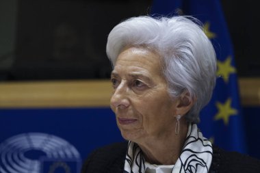 European Central Bank President Christine Lagarde in EU Parliame clipart
