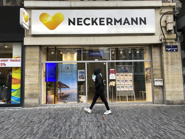 Брюссель Бельгія Лютого 2020 Року Передмістя Магазину Подорожей Неккермана — стокове фото