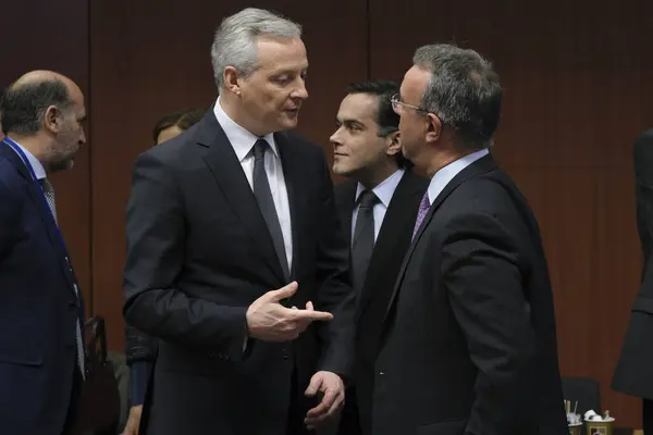 Reunión de los Ministros de Hacienda del Eurogrupo en Bruselas, Bélgica — Foto de Stock