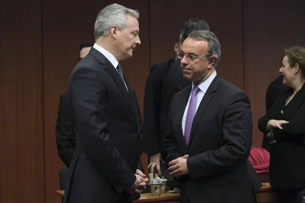 Reunión de los Ministros de Hacienda del Eurogrupo en Bruselas, Bélgica — Foto de Stock