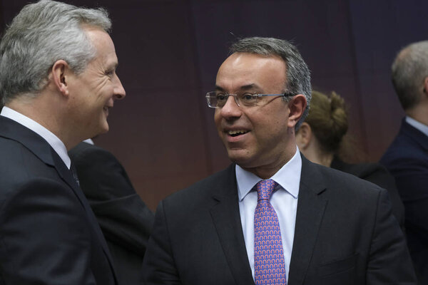 Встреча министров финансов Еврогруппы в Брюсселе, Бельгия
