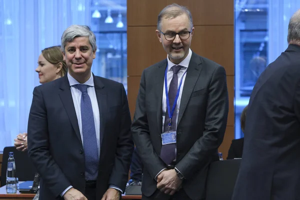 Reunião dos ministros das Finanças do Eurogrupo em Bruxelas, Bélgica — Fotografia de Stock