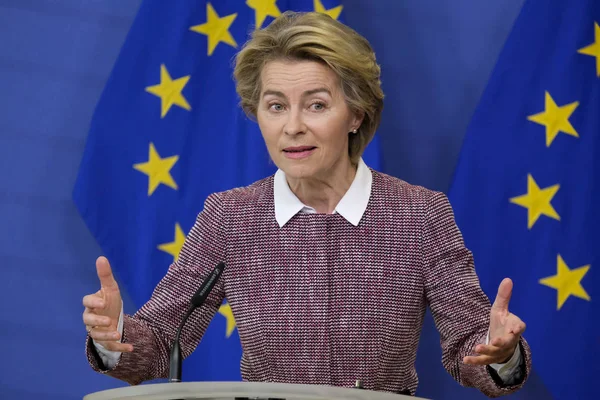 Bruselu Dne Února2020 Předseda Evropské Komise Ursula Von Der Leyen — Stock fotografie