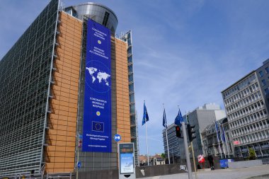 Exterior view of the headquarters of the European Commission in Brussels, Belgium on May 7th, 2020. clipart