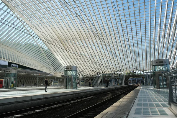 Veduta Della Stazione Ferroviaria Gare Lige Guillemins Liegi Belgio Maggio — Foto Stock