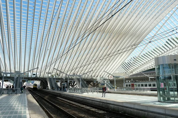 Veduta Della Stazione Ferroviaria Gare Lige Guillemins Liegi Belgio Maggio — Foto Stock
