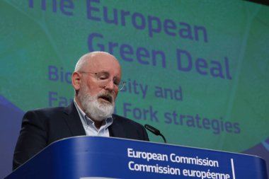 Press conference by Executive Vice-President Frans TIMMERMANS, Commissioners Stella KYRIAKIDES and Virginijus SINKEVICIUS on the Biodiversity Strategy and the Farm to Fork Strategy  in Brussels, Belgium on May 20, 2020 clipart