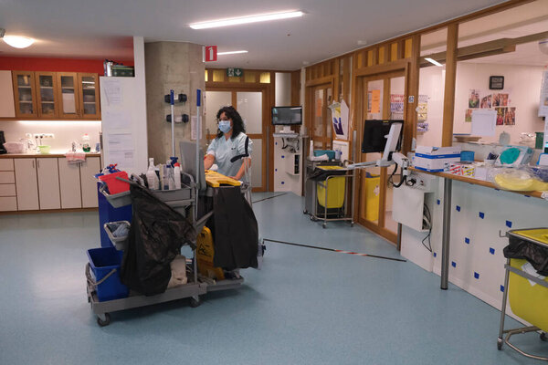 Medical staff work in the intensive care ward for COVID-19 patients in University Hospital of Liege in Belgium on May 5th, 2020. 