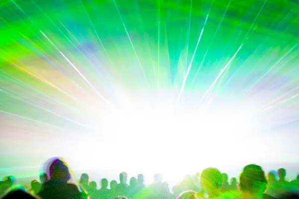 Laser brilhante mostrar fluxo de raios — Fotografia de Stock