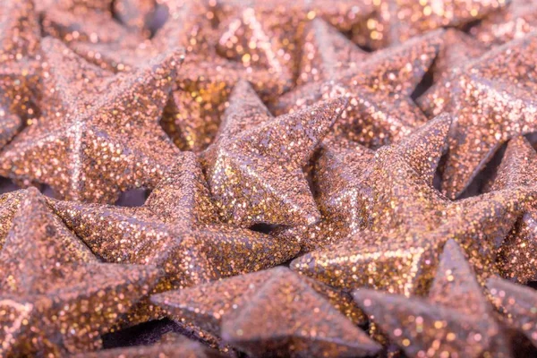 Grupo de luxo dourado bela decoração estrelas de Natal — Fotografia de Stock