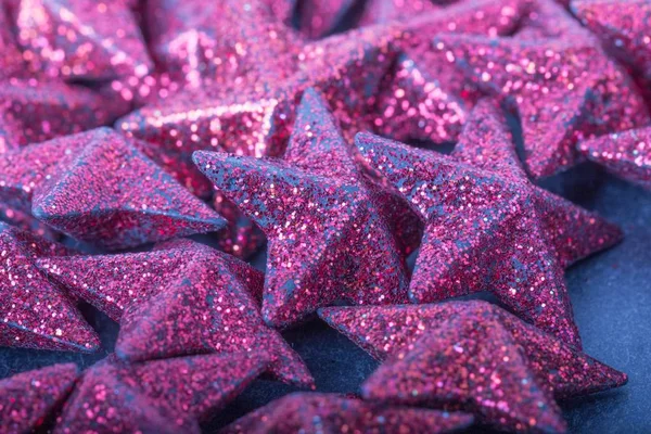 Bir grup pembe lüks güzel noel yıldızları dekorasyonu. — Stok fotoğraf