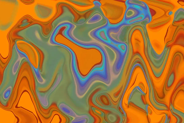Змішаний помаранчевий і синій рідкий фон дифузії фарби — стокове фото