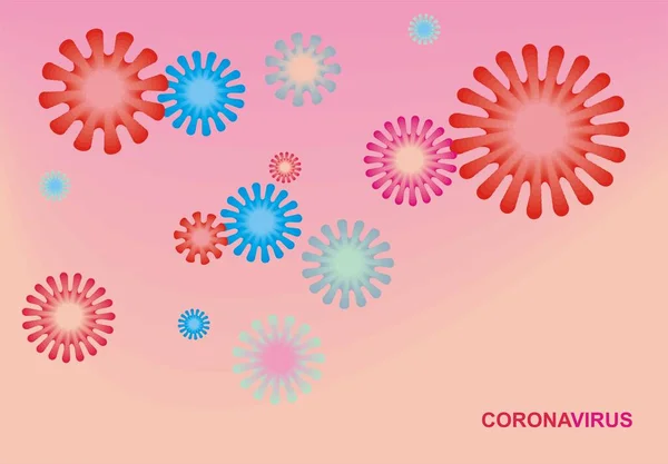 Cellule coronavirus, 2019-nCoV. Chine agent pathogène respiratoire coronavirusAlerte au risque pandémique de SRAS — Image vectorielle