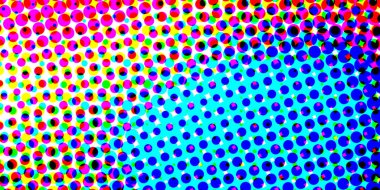 Cyan Magenta sarı siyah CMYK renk yarım ton soyut arkaplan beyaz toplardan.