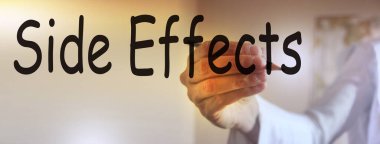 El yazısı yan etkisi. Tıp konsepti.