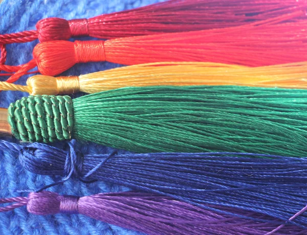 Nappe Feste Multicolore Con Bandiera Lgbt Gay Lesbiche Sfondo Concetto — Foto Stock