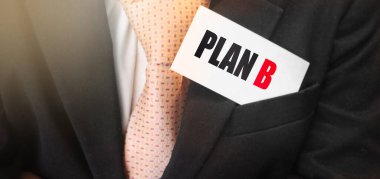 B metni olan bir iş adamı, alternatif seçim iş konsepti resmi.