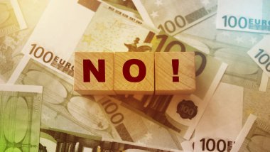 Tahta Bloklar Harfleri 'ne hayır: rüşvet konseptini geri çevirmek. Para aklamayla mücadele kavramı.