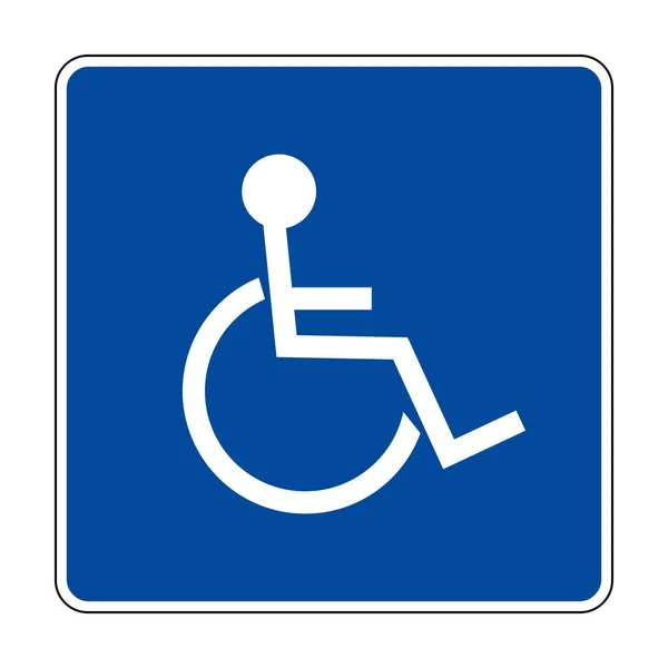 Blauwe Handicap teken vector illustratie. Blauw, wit. — Stockvector