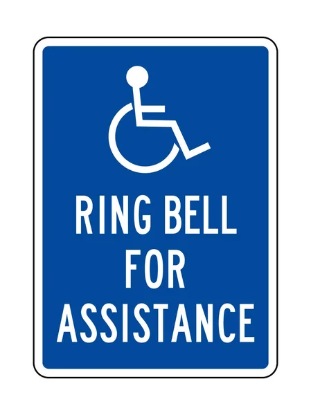 Cloche sonnante pour assistance ou signe d'assistance Handicap vecteur — Image vectorielle