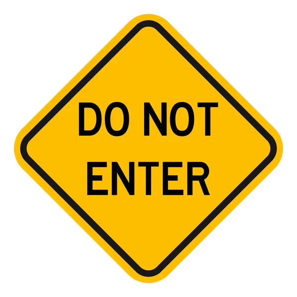 Nie wprowadzać wektora symbolu ostrzeżenia o ruchu drogowym — Wektor stockowy