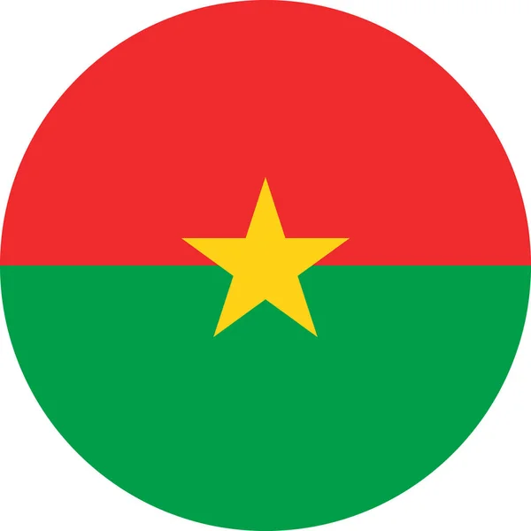 Burkina Faso vettoriale icona bandiera rotonda — Vettoriale Stock