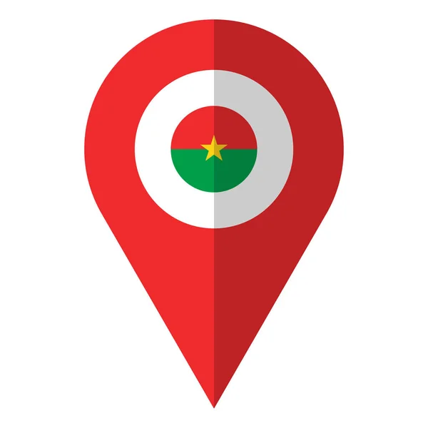 Burkina faso vlajka umístění pin ikona vektor — Stockový vektor
