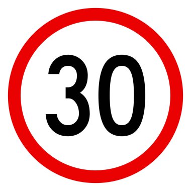 Trafik işareti hız sınırı 30 vektör illüstrasyonuName