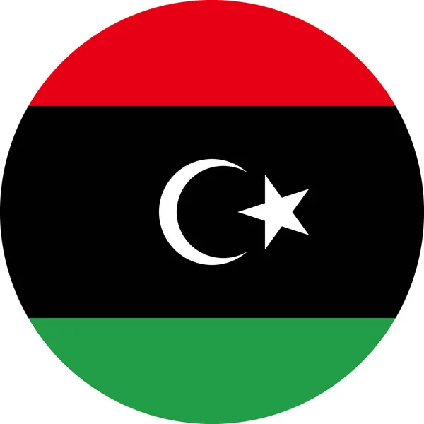 Ilustrasi vektor ikon lingkaran Libya - Stok Vektor