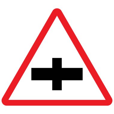 Önümüzde ana yol trafik işareti vektör illüstrasyonu