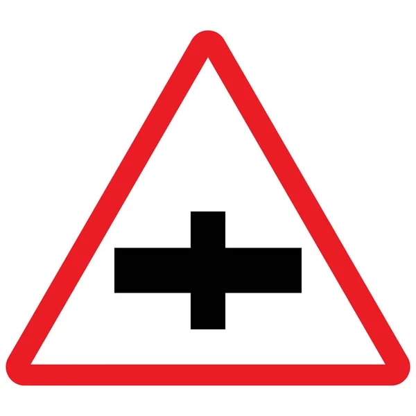 Major road ahead traffic sign vector illustration — Stock Vector