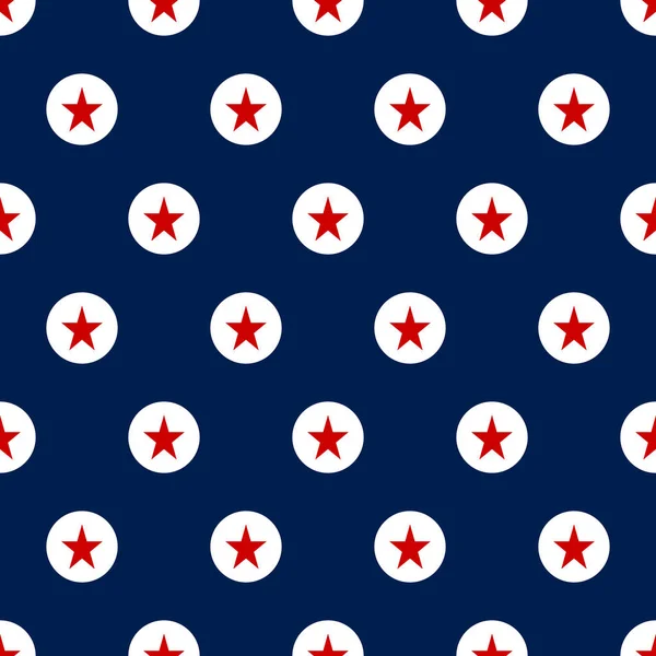 Moderno festivo estrella geométrica sin costura patrón vector de fondo. Color de la bandera americana . — Archivo Imágenes Vectoriales