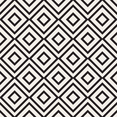 Geometrik elmas monokrom desenli dikişsiz arkaplan. Siyah, beyaz renk.