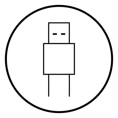 Usb bağlantısını kullan ve simge vektör grafik tasarımını çalıştır.