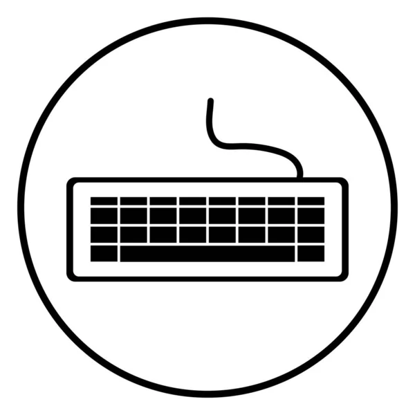 Keyboard round flat icon vector illustration. — Stock Vector