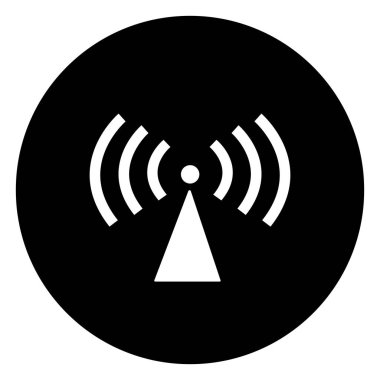 İyonize edilmeyen radyasyon yuvarlak ikon vektör çizimi.