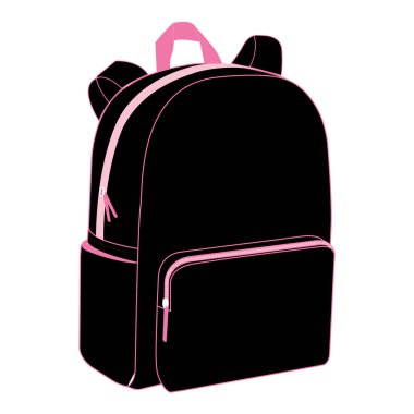 Okul sırt çantası veya çanta düz ikon vektör illüstrasyon grafik tasarımı.