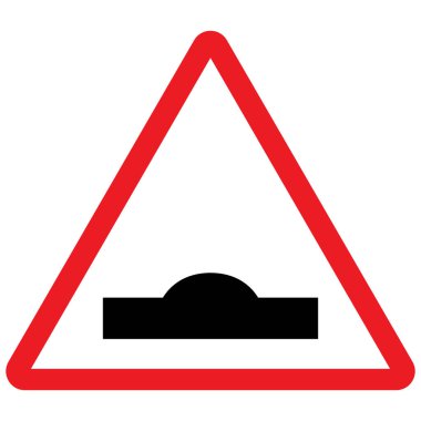 Çarpışma hız kesici işareti. Trafik sembolü vektör illüstrasyonu.