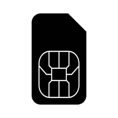 Cep telefonu sim kart simgesi vektör illüstrasyon grafik tasarımı.