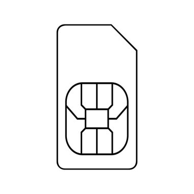 Sim kart çizgisi ikon vektörü kavramı.