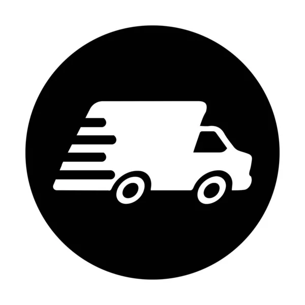 Free shipping delivery truck flat icon vector illustration. — Stock Vector