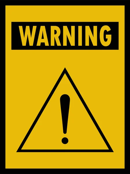 危険警告標識感嘆符 黄色の黒 ビジネスコンセプト ポスター ステッカー バナー ラベル サイン シンボル 壁紙に最適です — ストックベクタ
