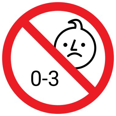 3 yaşın altındaki çocuklar için uygun değil. İçki yasağı işareti. İş kavramları, arkaplan, arkaplan, poster, çıkartma, afiş, etiket, simge, sembol ve duvar kağıdı için mükemmel.