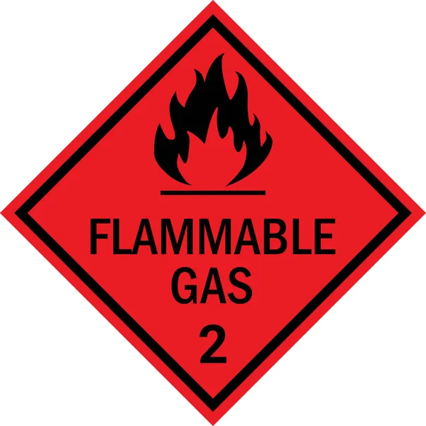 Flammable Gas Caution Sign Dangerous Goods Placards Class Black Red — Stock Vector