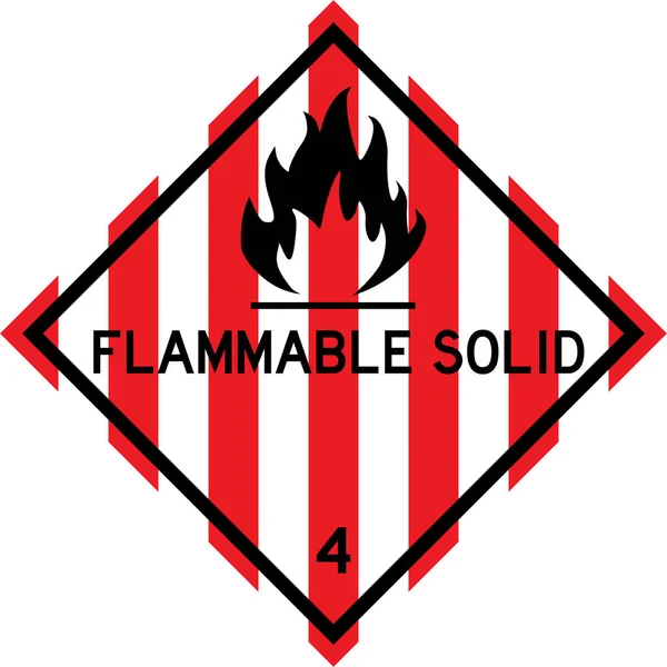 Flammable Solid Sign Dangerous Goods Placards Class Perfect Transport Vehicles — Stock Vector